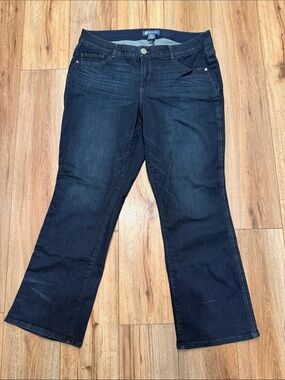Democracy Ab Solution Womens 20W Wide Leg Dk. Blue Jeans Stretch Denim Plus Size